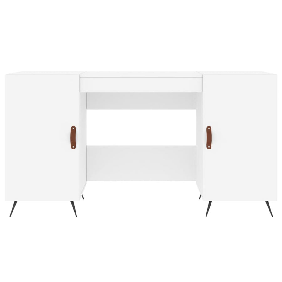Bureau 140X50X75 Cm Bewerkt Hout Wit