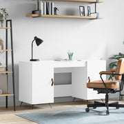 Bureau 140x50x75 cm bewerkt hout wit wandmontage