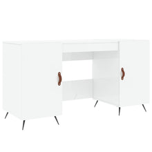 Bureau 140X50X75 Cm Bewerkt Hout Hoogglans Wit