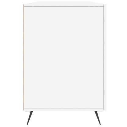 Bureau 140X50X75 Cm Bewerkt Hout Hoogglans Wit