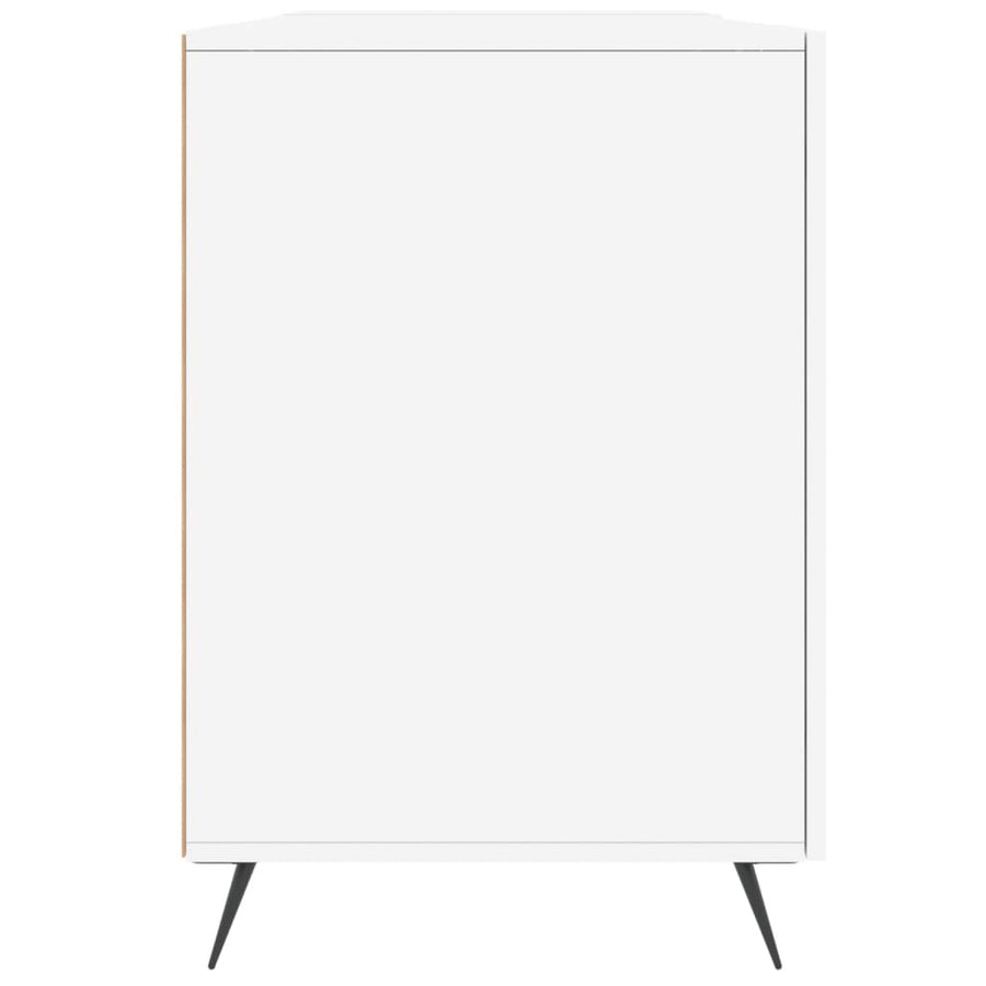 Bureau 140X50X75 Cm Bewerkt Hout Hoogglans Wit