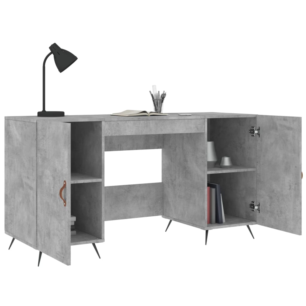 Bureau 140X50X75 Cm Bewerkt Hout Betongrijs