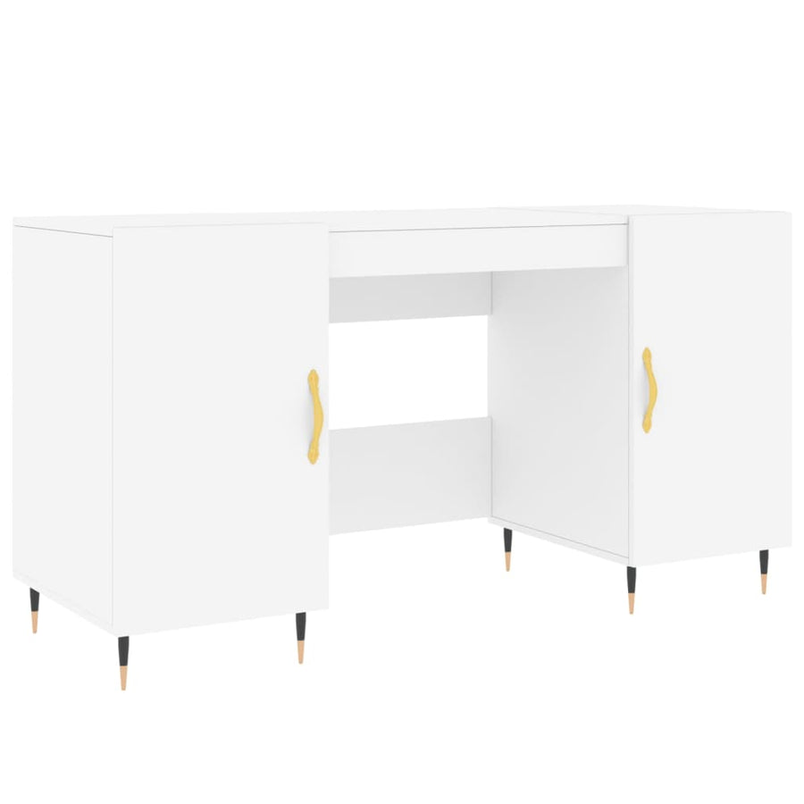 Bureau 140X50X75 Cm Bewerkt Hout Wit
