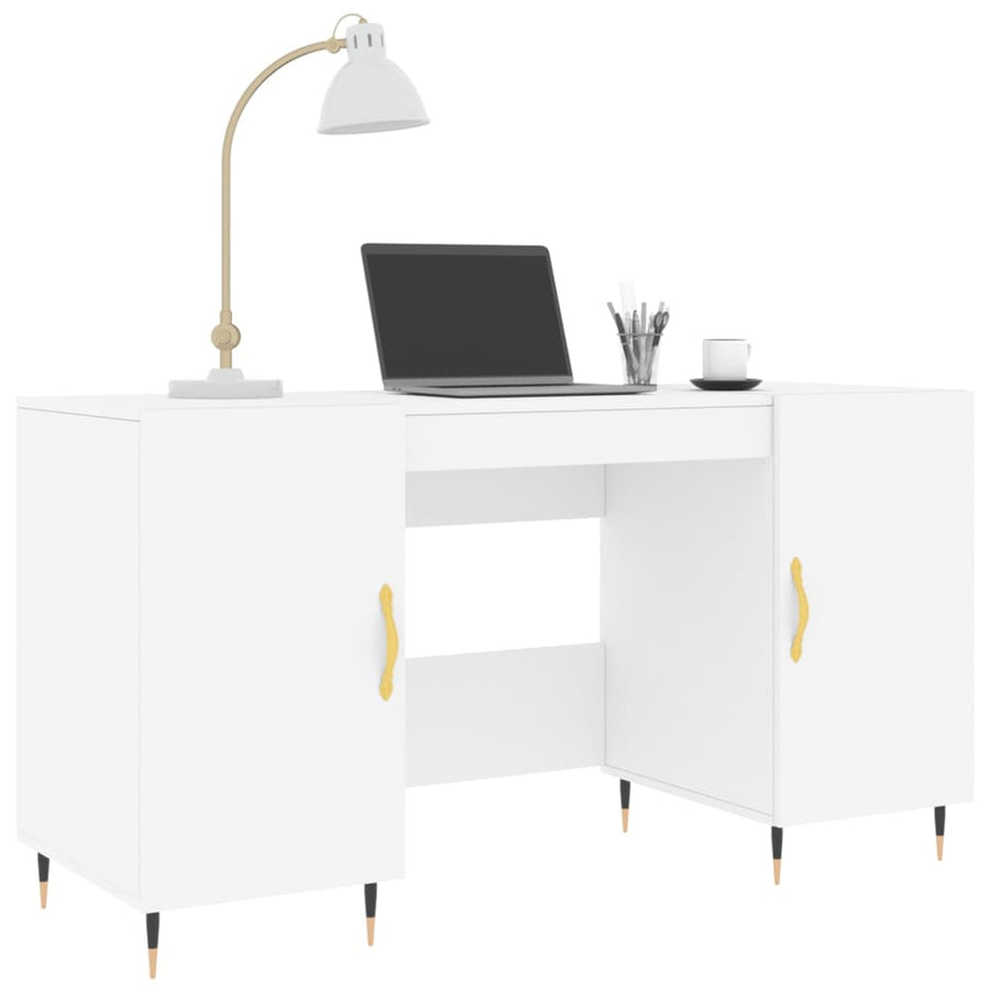 Bureau 140X50X75 Cm Bewerkt Hout Wit
