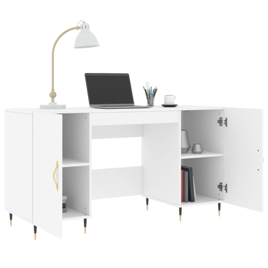 Bureau 140X50X75 Cm Bewerkt Hout Wit