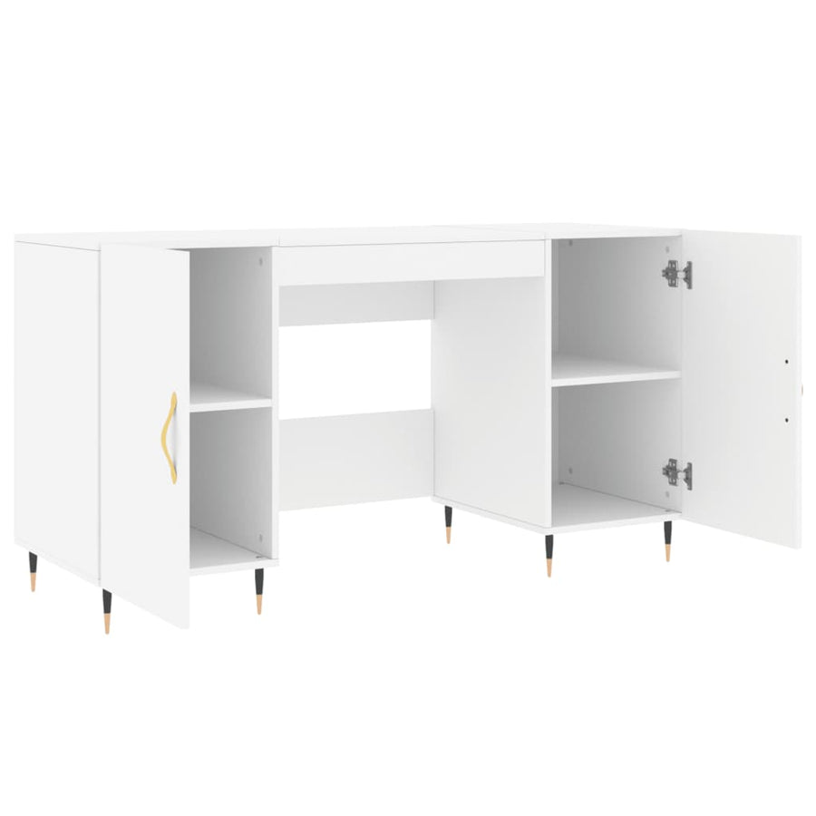 Bureau 140X50X75 Cm Bewerkt Hout Wit