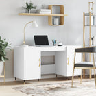 Bureau 140x50x75 cm bewerkt hout wit