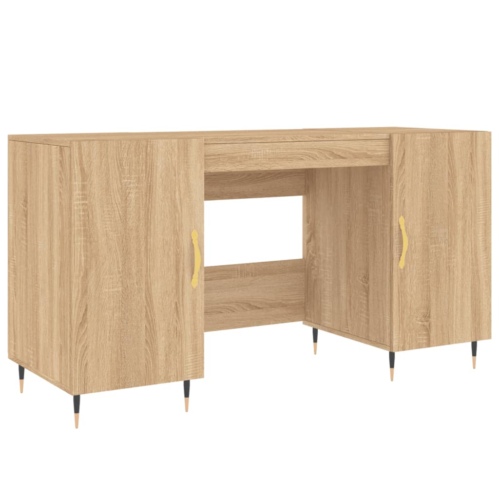 Bureau 140x50x75 cm bewerkt hout sonoma eikenkleurig