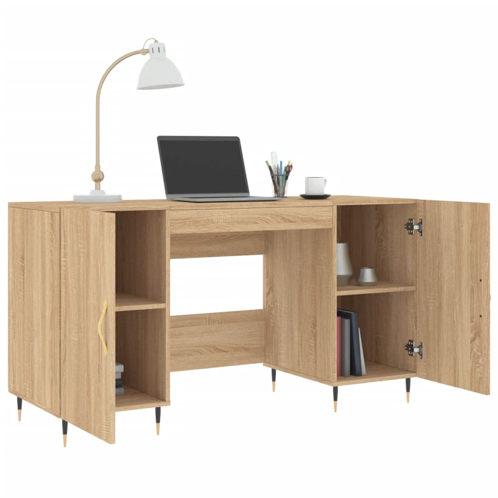 Bureau 140x50x75 cm bewerkt hout sonoma eikenkleurig