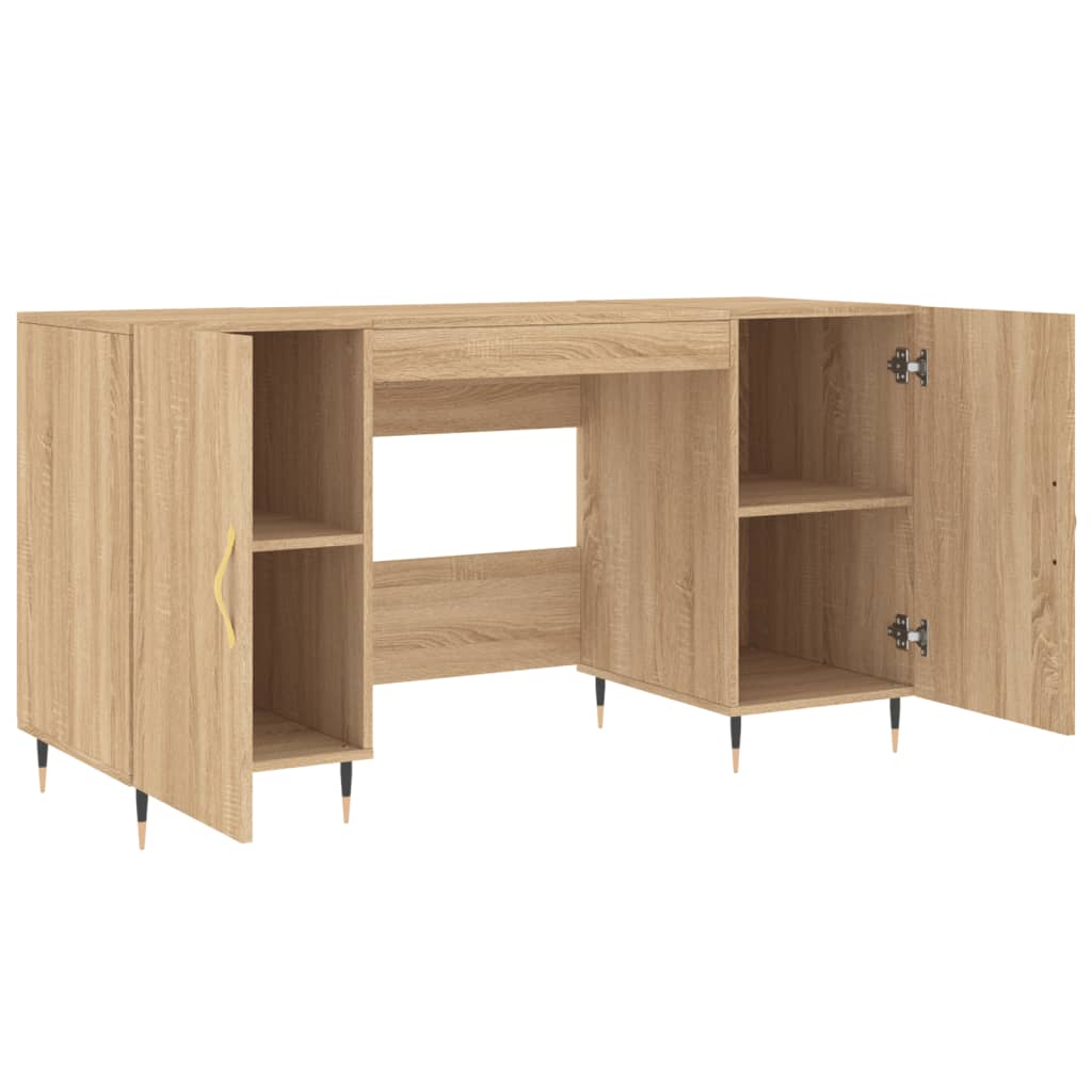 Bureau 140x50x75 cm bewerkt hout sonoma eikenkleurig