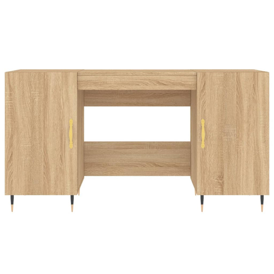 Bureau 140x50x75 cm bewerkt hout sonoma eikenkleurig