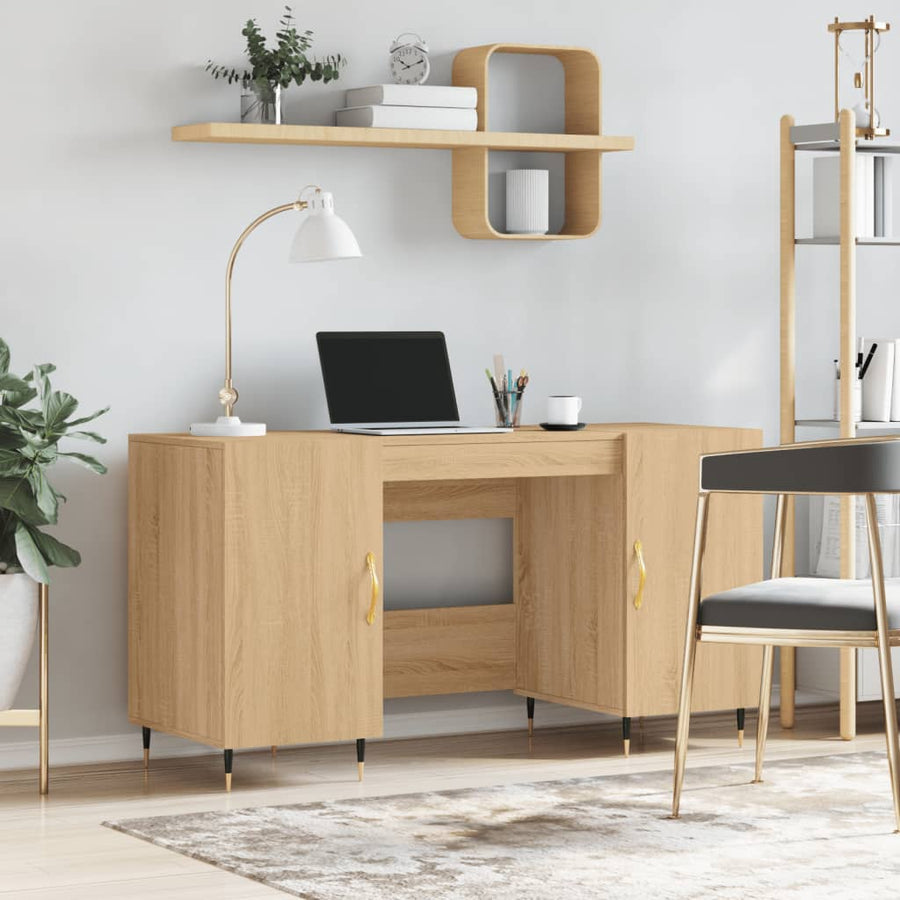 Bureau 140x50x75 cm bewerkt hout sonoma eikenkleurig