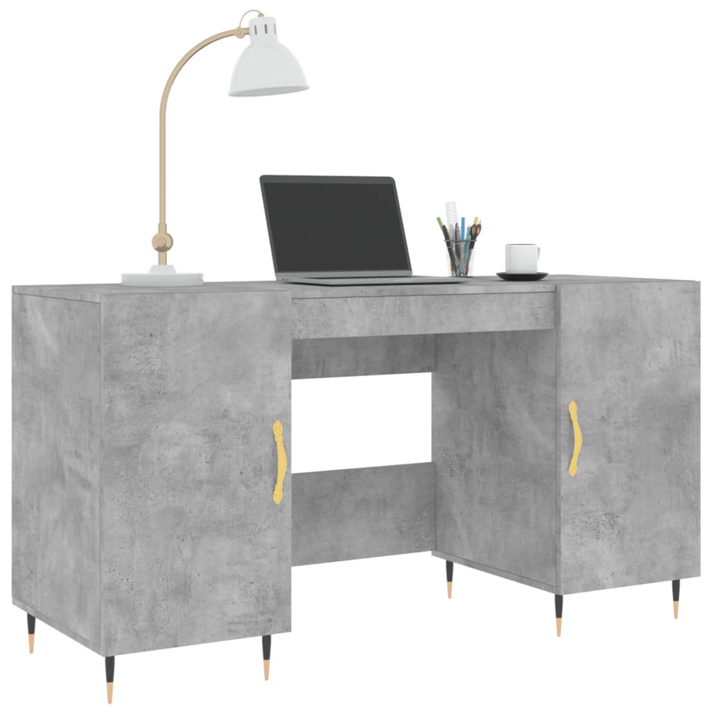 Bureau 140X50X75 Cm Bewerkt Hout Betongrijs