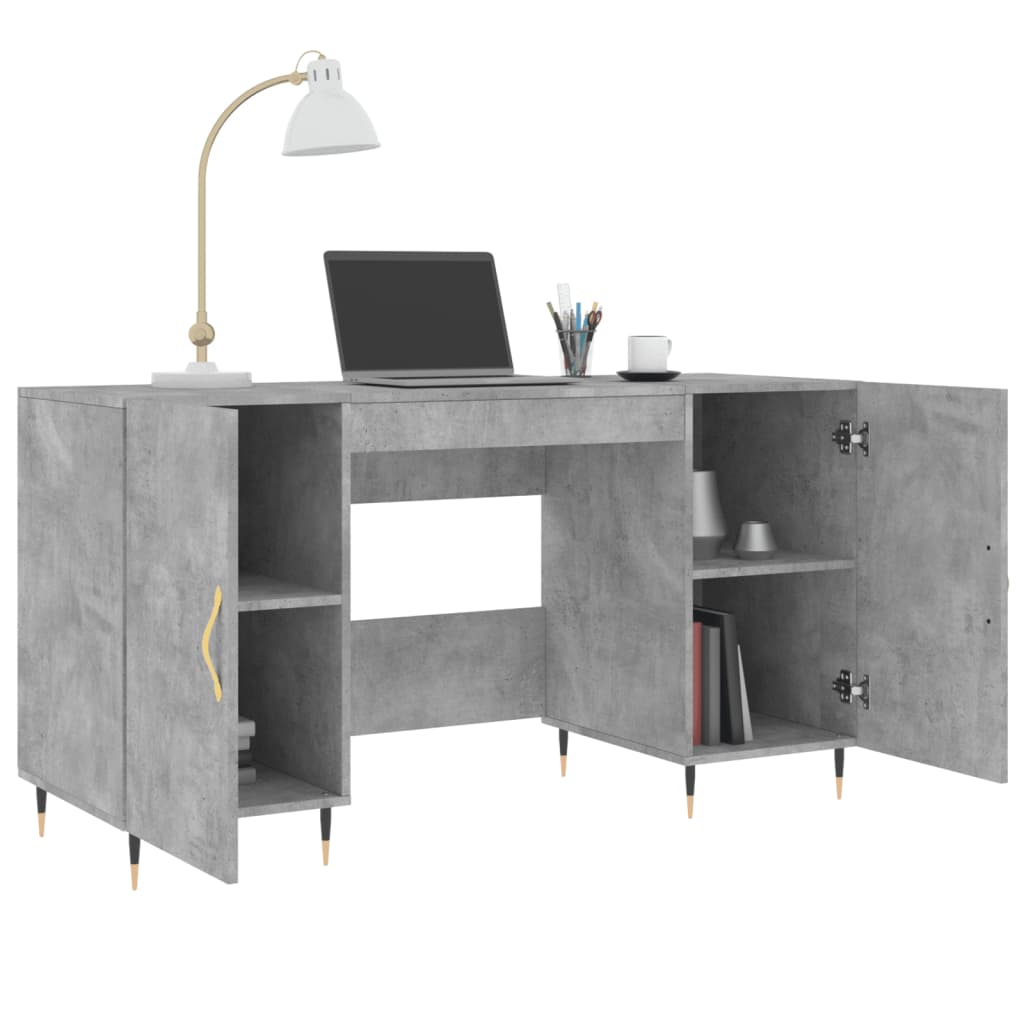 Bureau 140X50X75 Cm Bewerkt Hout Betongrijs