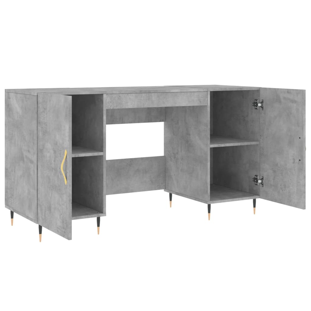 Bureau 140X50X75 Cm Bewerkt Hout Betongrijs