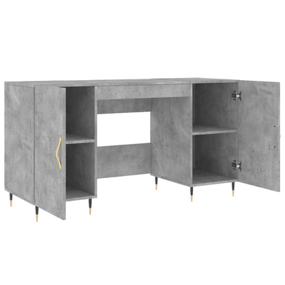 Bureau 140X50X75 Cm Bewerkt Hout Betongrijs
