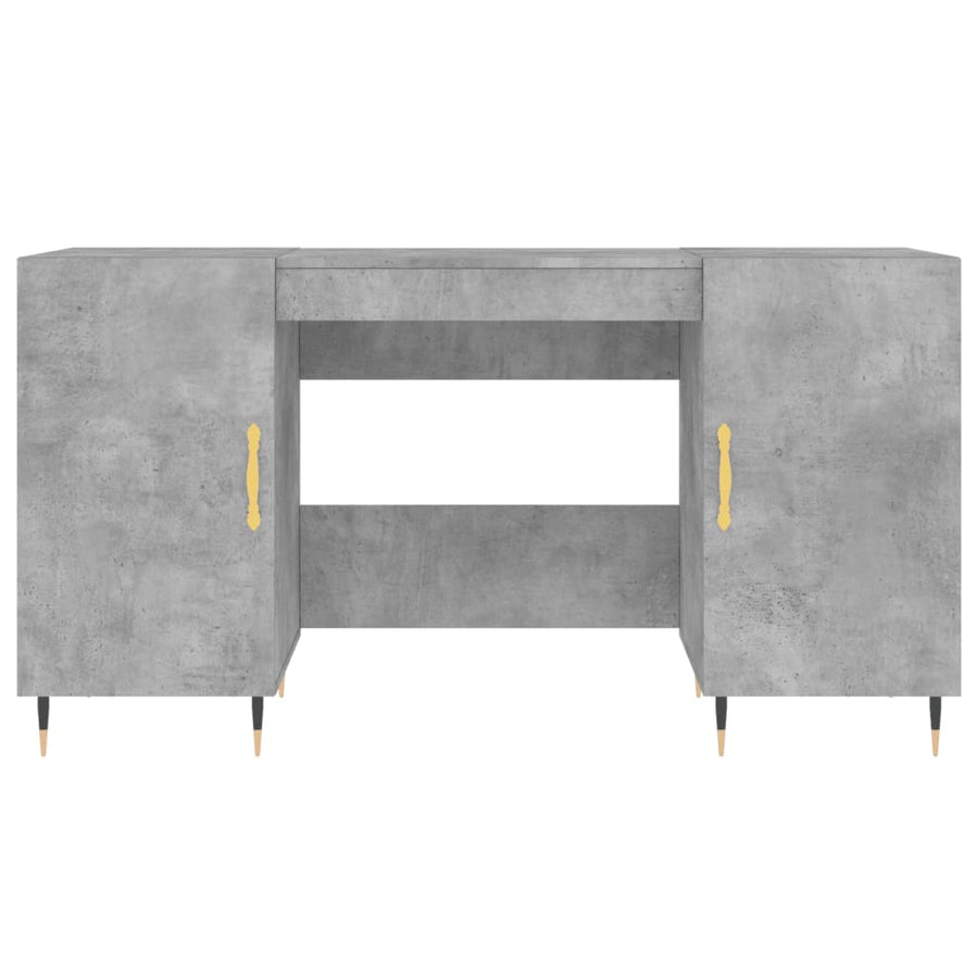 Bureau 140X50X75 Cm Bewerkt Hout Betongrijs