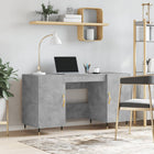 Desk 140x50x75 cm treated wood concrete grey