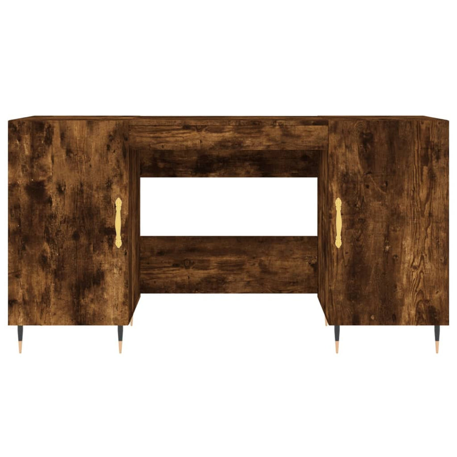 Bureau 140X50X75 Cm Bewerkt Hout Gerookt Eikenkleurig