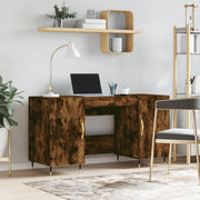 Bureau 140x50x75 cm bewerkt hout gerookt eiken