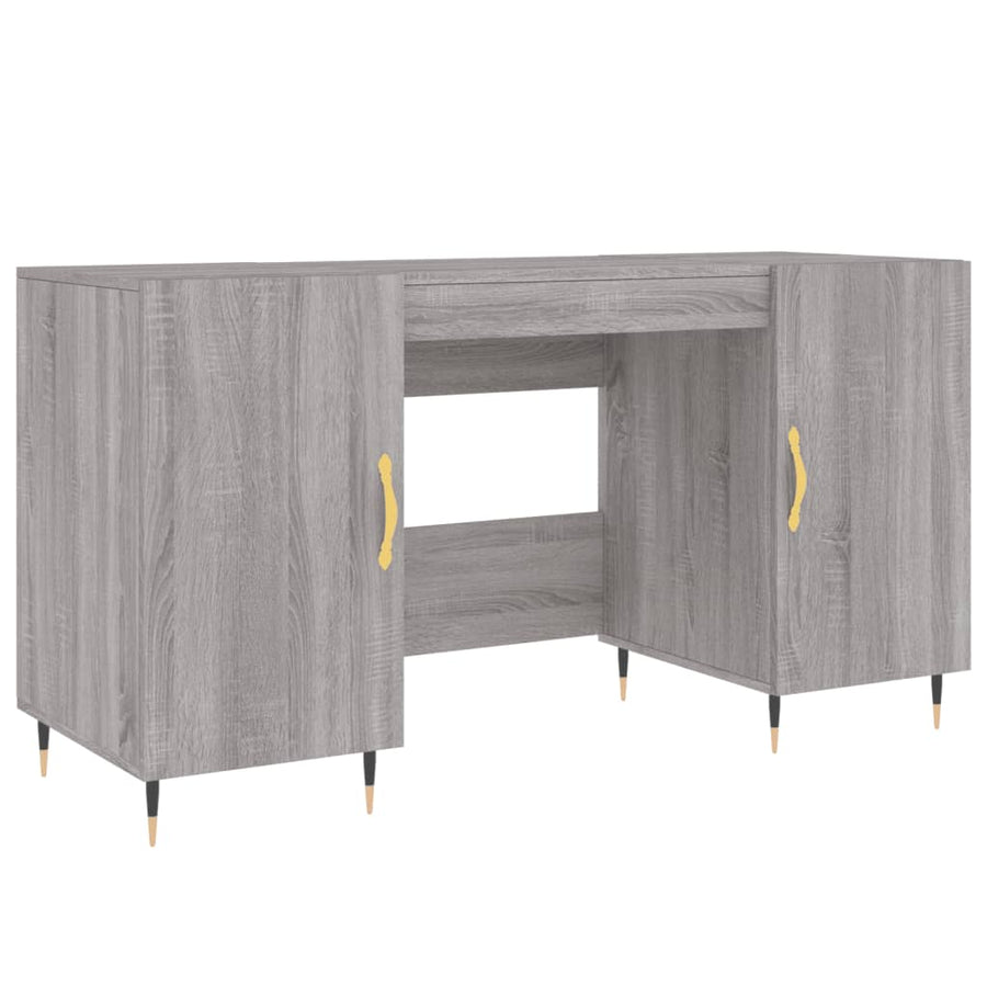 Bureau 140X50X75 Cm Bewerkt Hout Grijs Sonoma Eikenkleurig