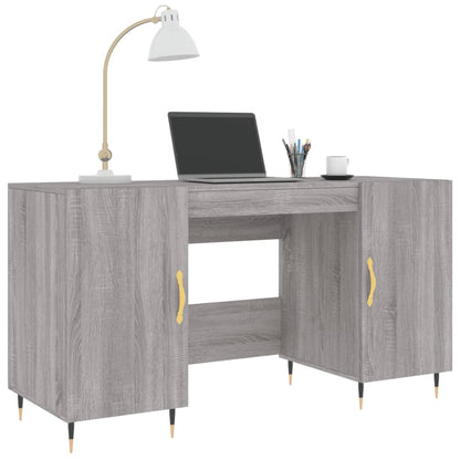 Bureau 140X50X75 Cm Bewerkt Hout Grijs Sonoma Eikenkleurig
