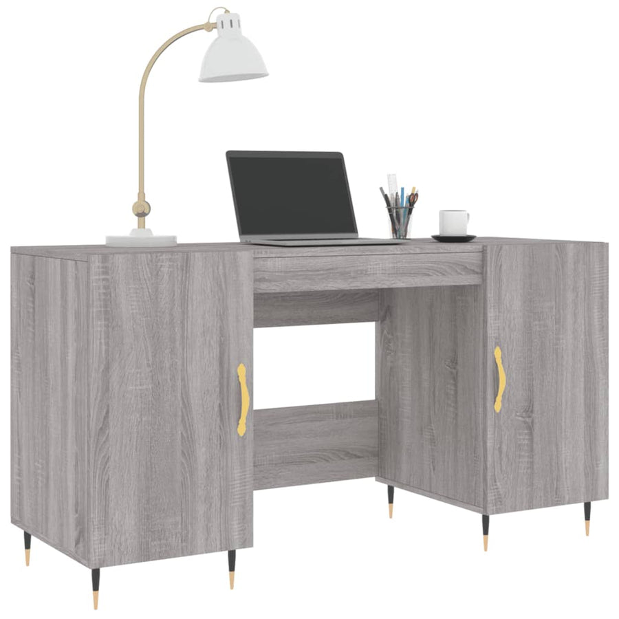 Bureau 140X50X75 Cm Bewerkt Hout Grijs Sonoma Eikenkleurig