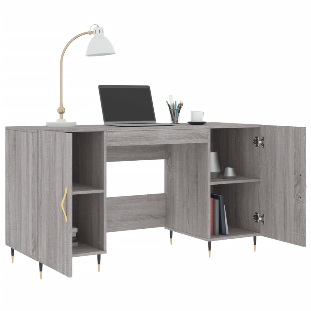 Bureau 140X50X75 Cm Bewerkt Hout Grijs Sonoma Eikenkleurig