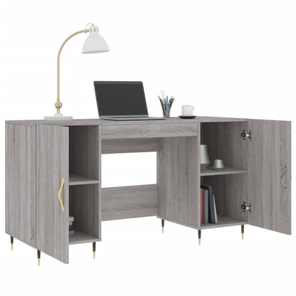 Bureau 140X50X75 Cm Bewerkt Hout Grijs Sonoma Eikenkleurig