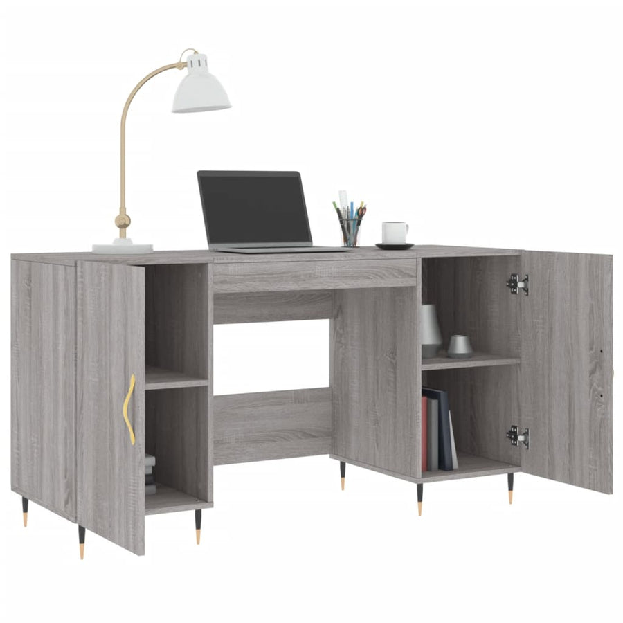 Bureau 140X50X75 Cm Bewerkt Hout Grijs Sonoma Eikenkleurig
