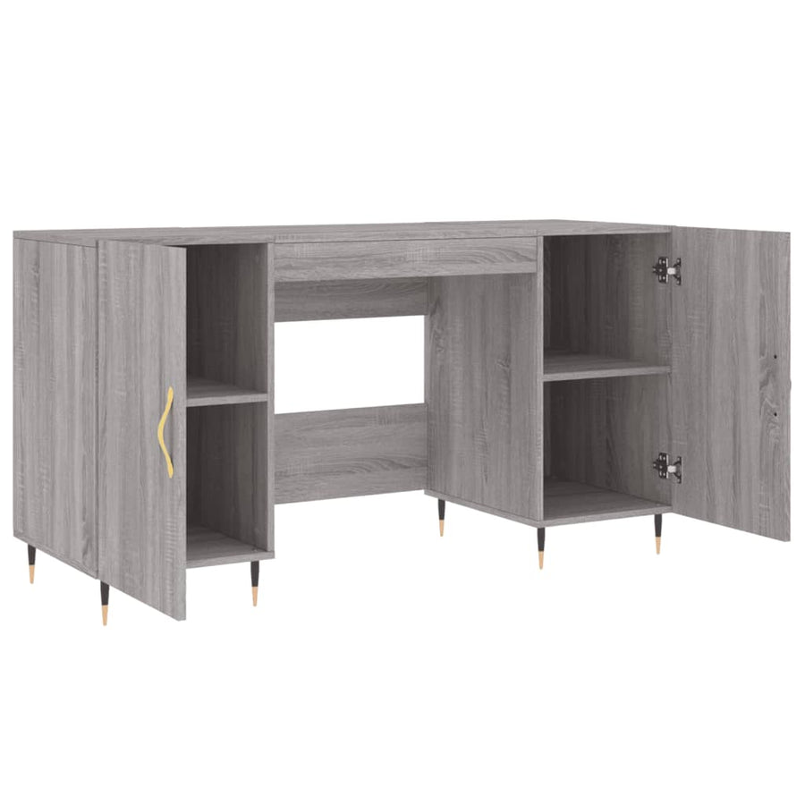 Bureau 140X50X75 Cm Bewerkt Hout Grijs Sonoma Eikenkleurig