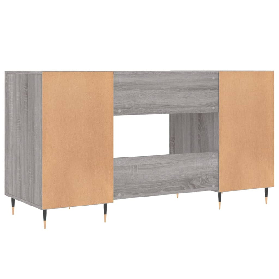Bureau 140X50X75 Cm Bewerkt Hout Grijs Sonoma Eikenkleurig