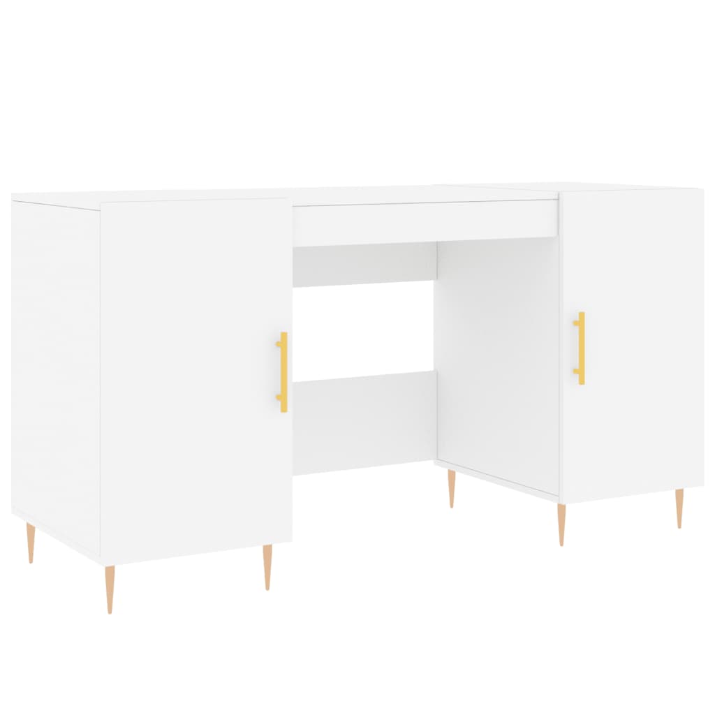 Bureau 140X50X75 Cm Bewerkt Hout Wit