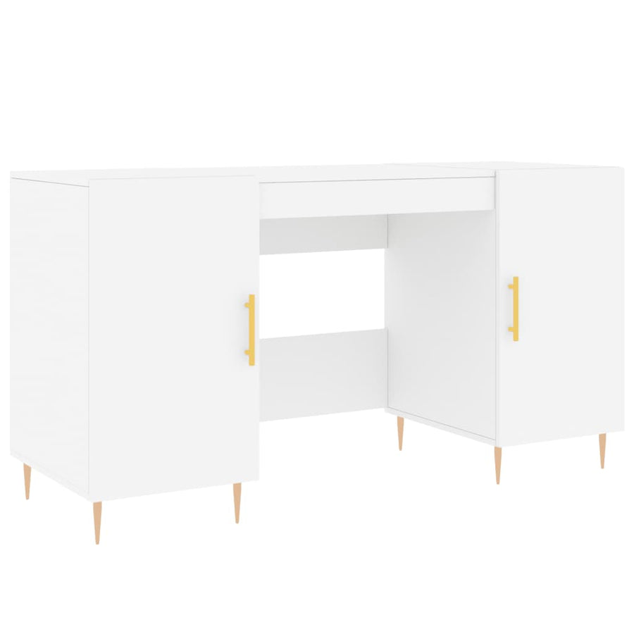 Bureau 140X50X75 Cm Bewerkt Hout Wit