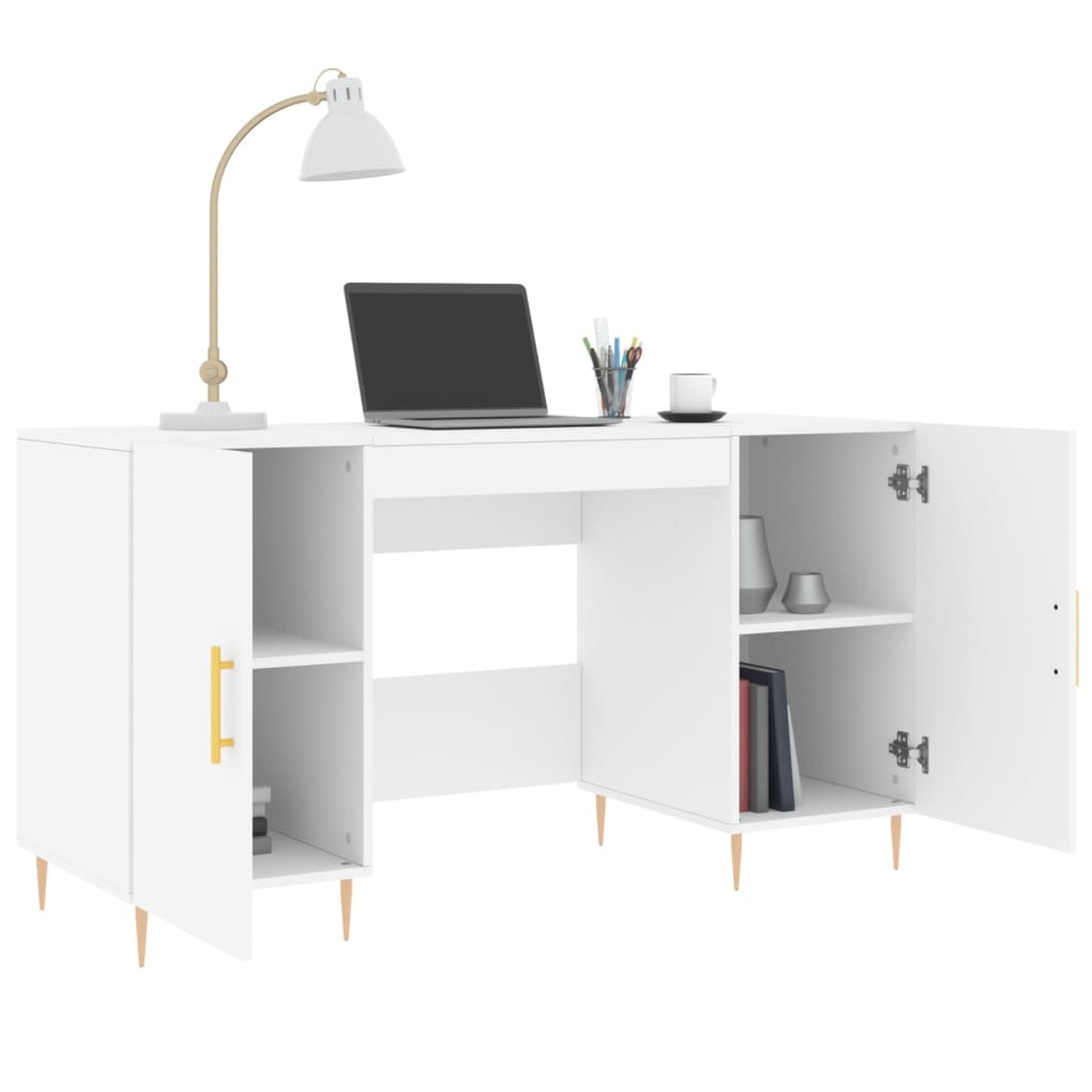 Bureau 140X50X75 Cm Bewerkt Hout Wit