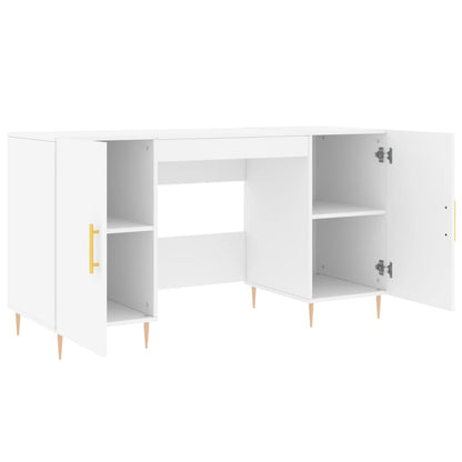 Bureau 140X50X75 Cm Bewerkt Hout Wit