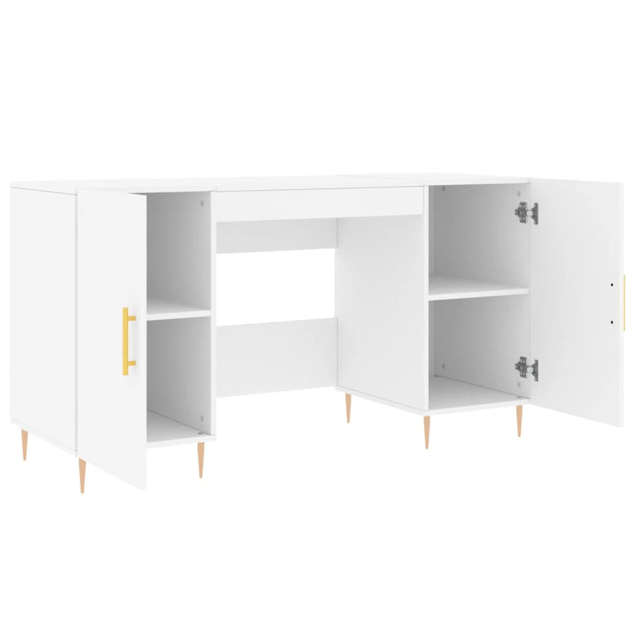 Bureau 140X50X75 Cm Bewerkt Hout Wit