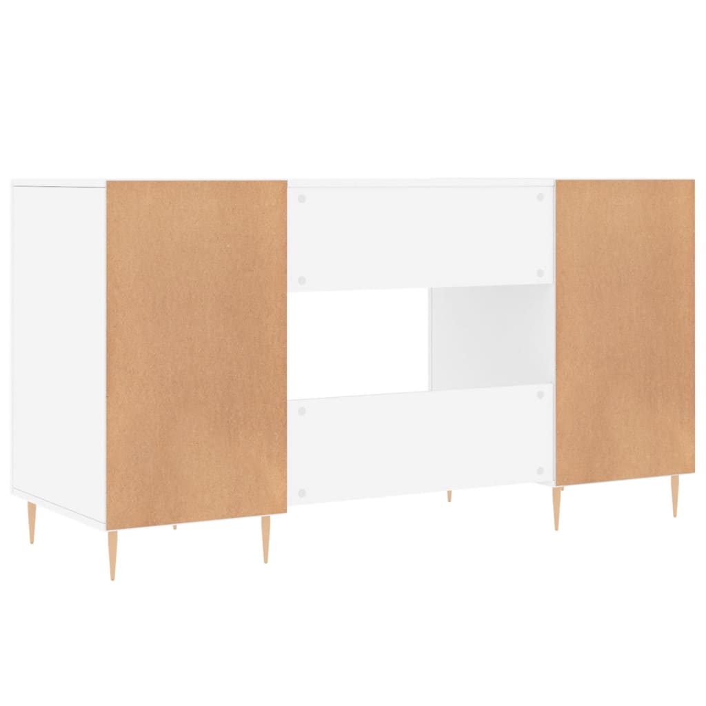 Bureau 140X50X75 Cm Bewerkt Hout Wit