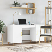 Desk 140x50x75 cm treated wood white