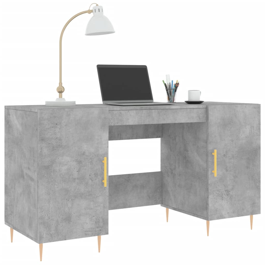 Bureau 140X50X75 Cm Bewerkt Hout Betongrijs