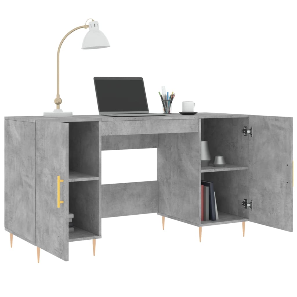 Bureau 140X50X75 Cm Bewerkt Hout Betongrijs