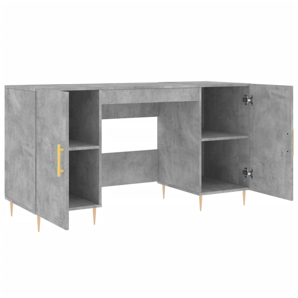 Bureau 140X50X75 Cm Bewerkt Hout Betongrijs