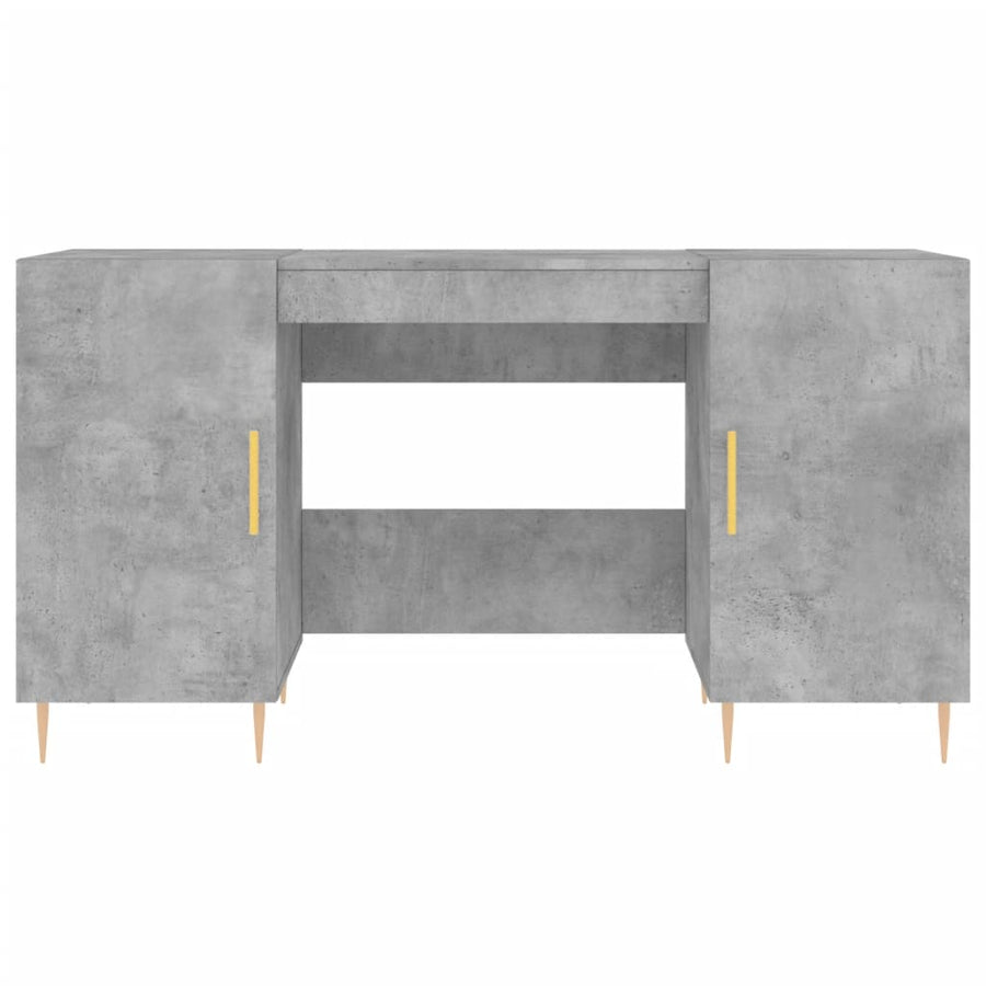 Bureau 140X50X75 Cm Bewerkt Hout Betongrijs