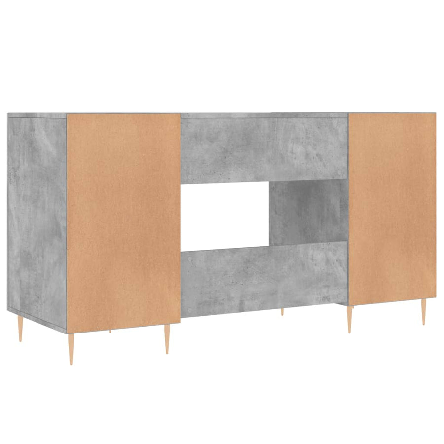 Bureau 140X50X75 Cm Bewerkt Hout Betongrijs