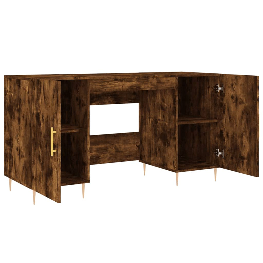 Bureau 140X50X75 Cm Bewerkt Hout Kleurig Gerookt eiken