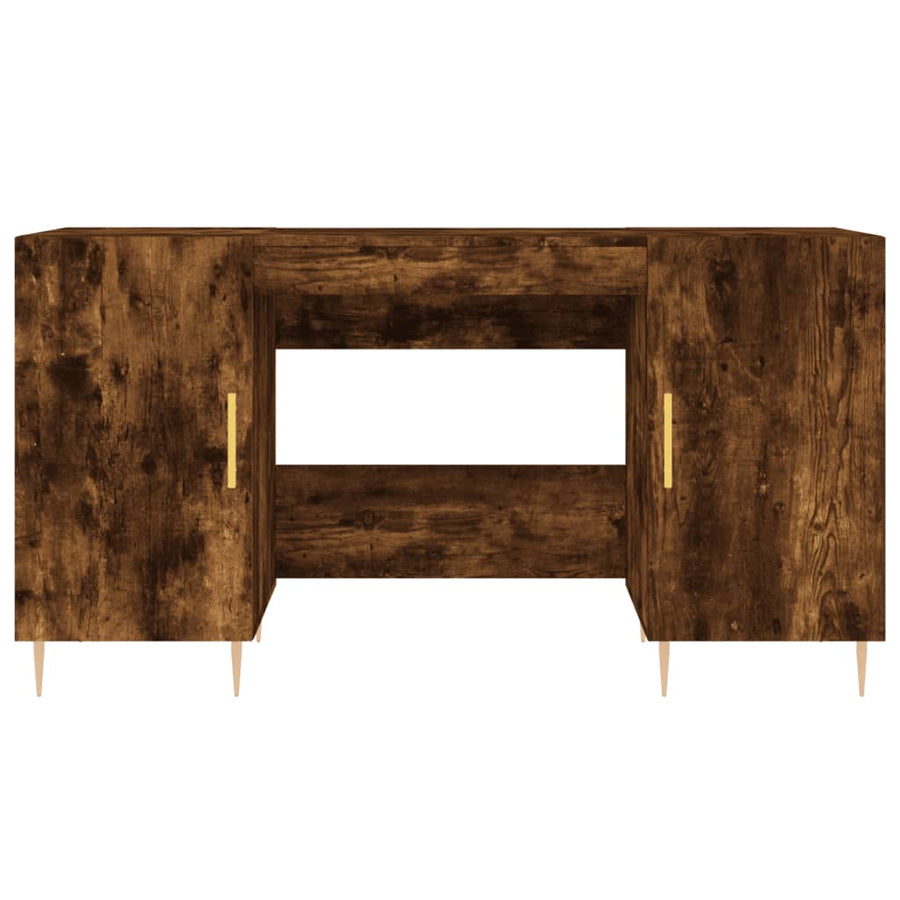 Bureau 140X50X75 Cm Bewerkt Hout Kleurig Gerookt eiken