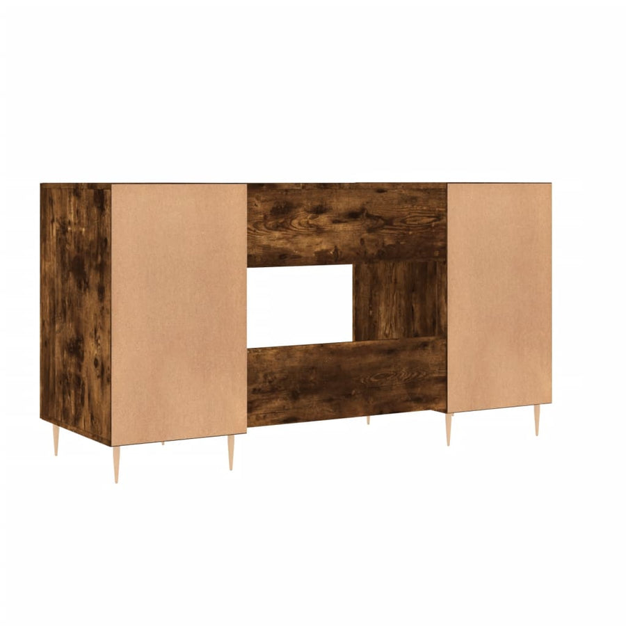 Bureau 140X50X75 Cm Bewerkt Hout Kleurig Gerookt eiken