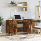 Desk 140x50x75 cm treated wood smoked oak finish