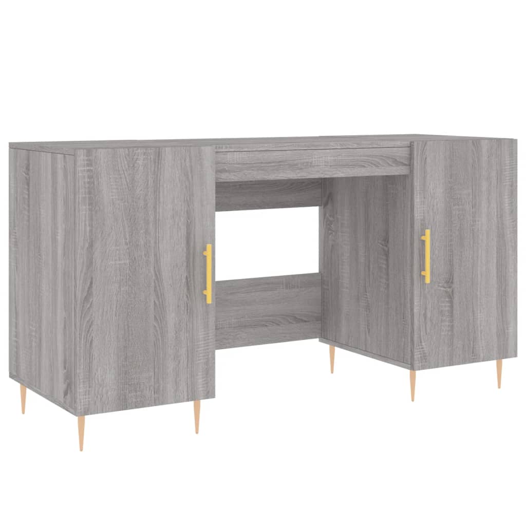 Bureau 140X50X75 Cm Bewerkt Hout Eikenkleurig Grijs sonoma