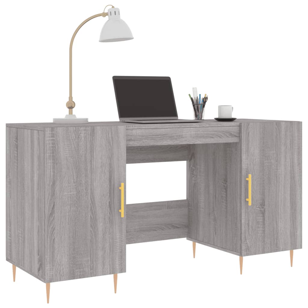 Bureau 140X50X75 Cm Bewerkt Hout Eikenkleurig Grijs sonoma